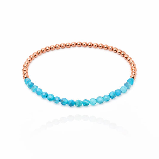 The Blue Yogi Natural Copper Bead Bracelet for Men & Women – Healing Crystal Energy Bracelet for Protection, Wealth & Positivity