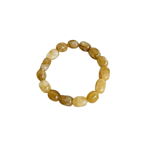 APMUTSS Natural Crystal Beaded Bracelet for Women, Genuine Gemstone Stretch Bracelet 8–10mm Irregular Stone Beads, Colorful Healing Crystal Jewelry for Everyday Wear and Gift