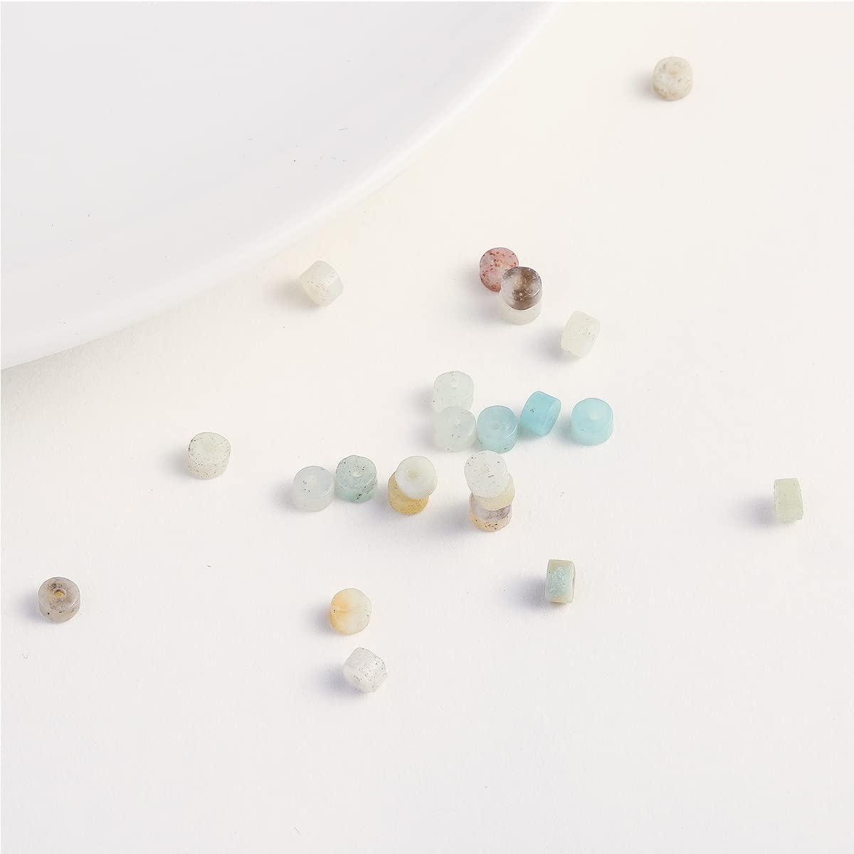 Natural Amazonite Stone Spacer Beads 4x2mm 38cm/str Flat Round Loose Semi Gemstone Caps for Making Bracelets Necklace