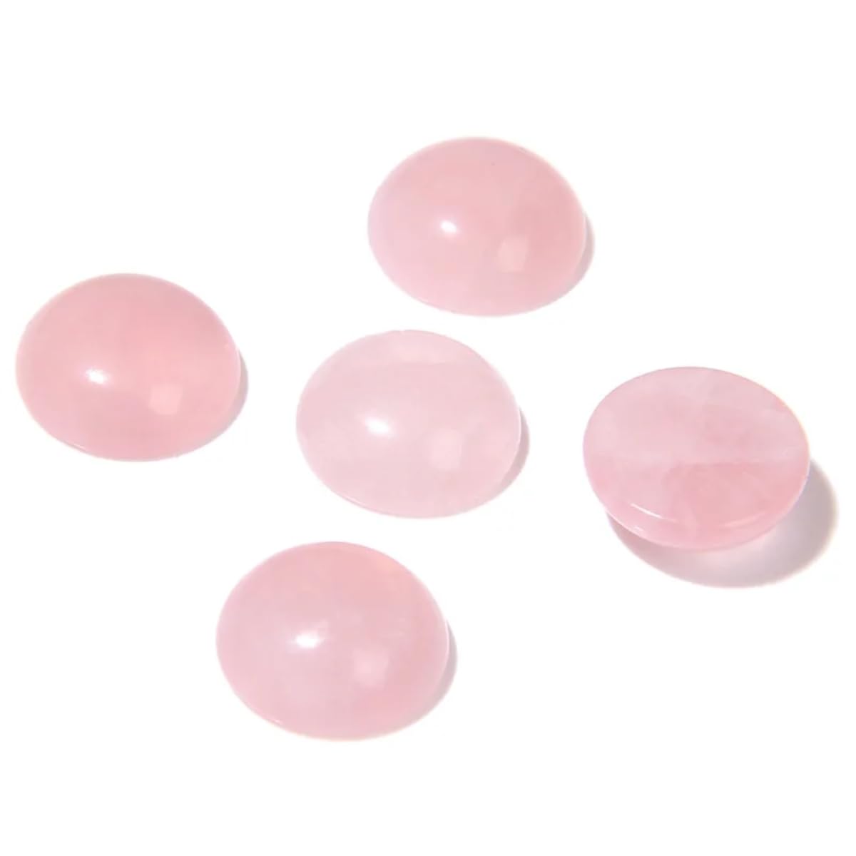 20pcs 10mm Natural Stone No Hole Rose Quartz Semicircle Smooth Cabochons Beads Healing Chakra Crystal Stone Bead for Jewelry Making Rings Earrings Necklace Bracelet DIY Crafts