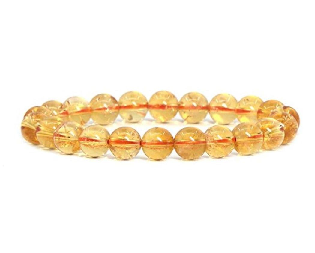Adabele Real Natural Yellow Citrine Gemstone Beaded Bracelet 7 inch Stretch Chakra Healing Crystal Stone Jewelry Quartz Women Birthday Gift (Unisex) GB8-27