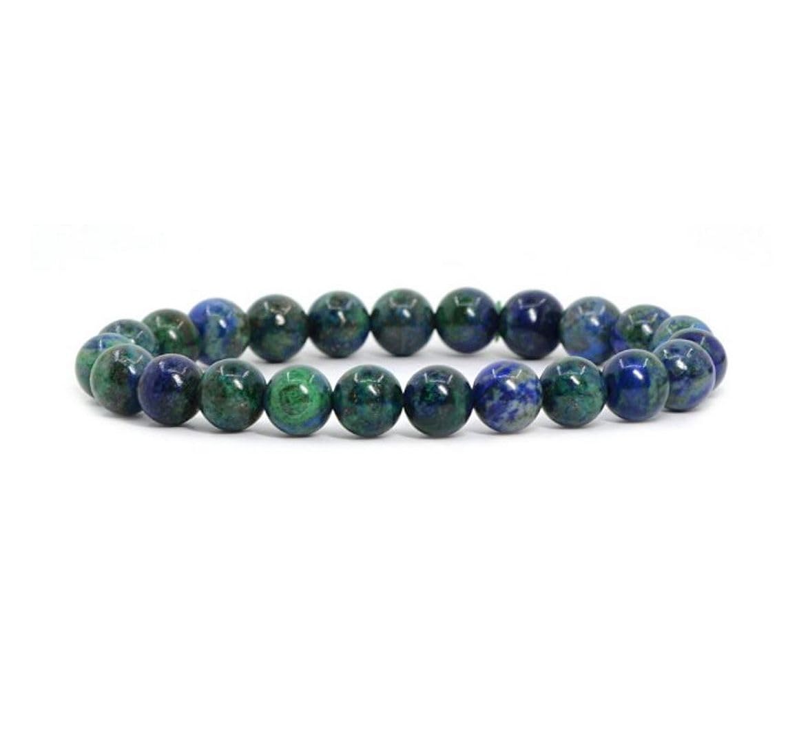 Adabele Real Natural Lapis Chrysocolla Bracelet 8.5 inch Stretch Gemstone Beaded Bracelet Chakra Healing Crystal Stone Jewelry Women Mom Gift (Unisex) GB8-D21