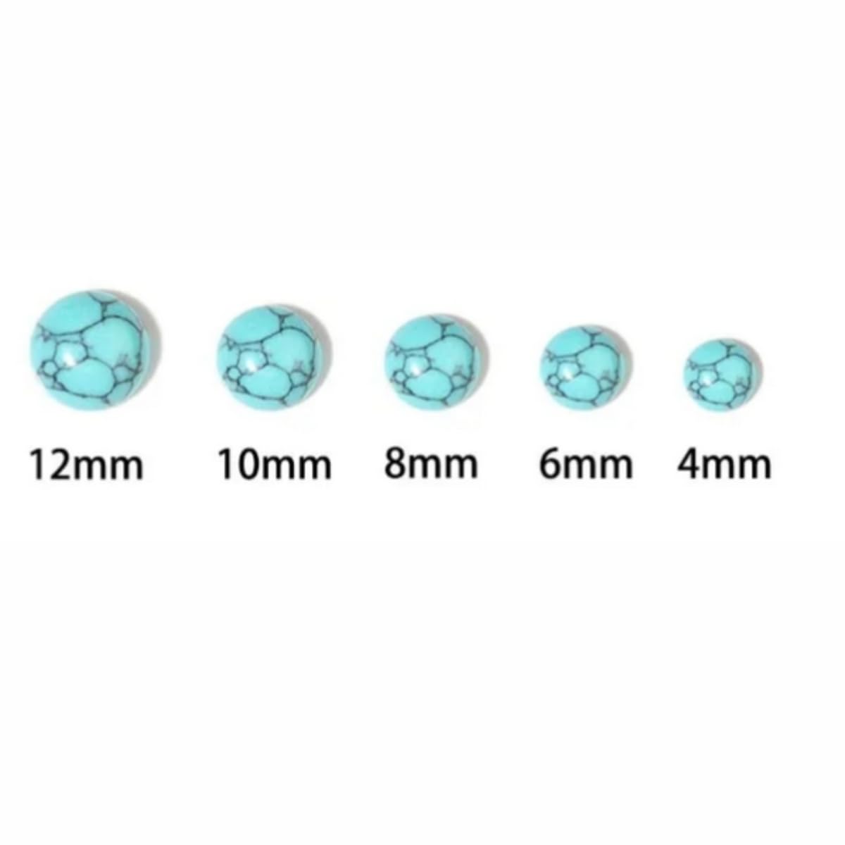 2TTFishoo 20pcs 8mm Natural Stone No Hole Turquoise Semicircle Smooth Cabochons Beads Healing Chakra Crystal Stone Bead for Jewelry Making Rings Earrings Necklace Bracelet DIY Crafts