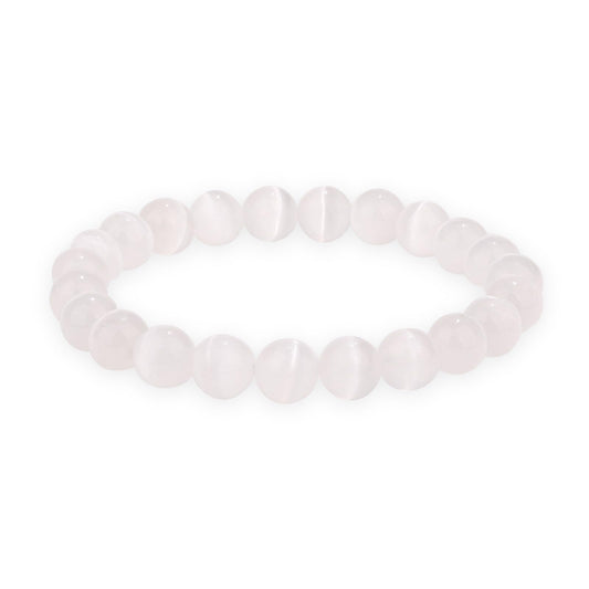 Crystal Vibe Purification Bracelet – Selenite Bracelet for Cleansing Peace – Natural 8mm Healing Gemstone Beaded Bracelet