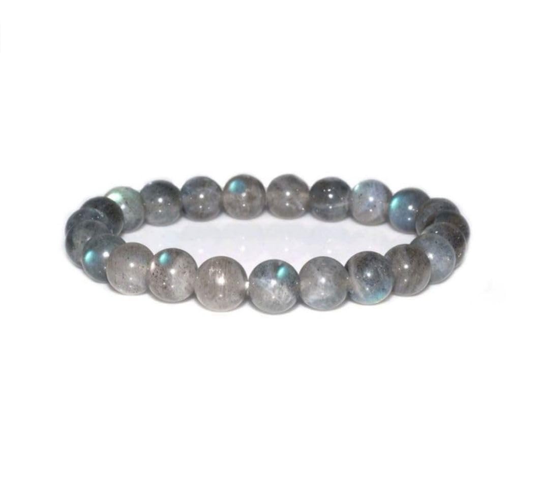 Adabele Real Natural Grade A Labradorite Gemstone Beaded Bracelet 7 inch Stretch Chakra Healing Crystal Stone Jewelry Energy Quartz Rock GB8-10