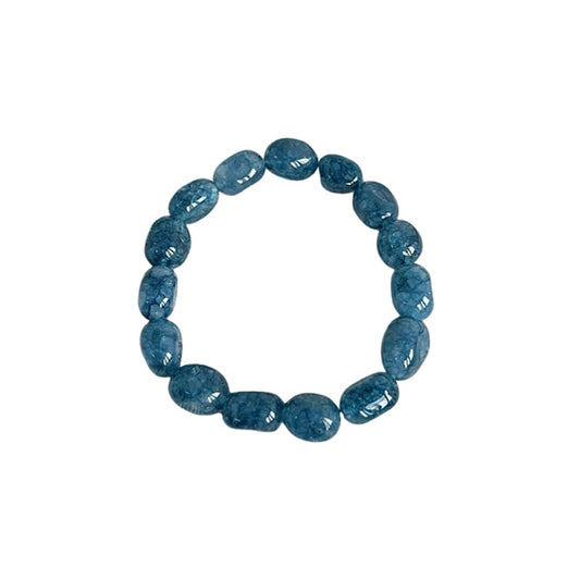 APMUTSS Natural Crystal Beaded Bracelet for Women, Genuine Gemstone Stretch Bracelet 8–10mm Irregular Stone Beads, Colorful Healing Crystal Jewelry for Everyday Wear and Gift