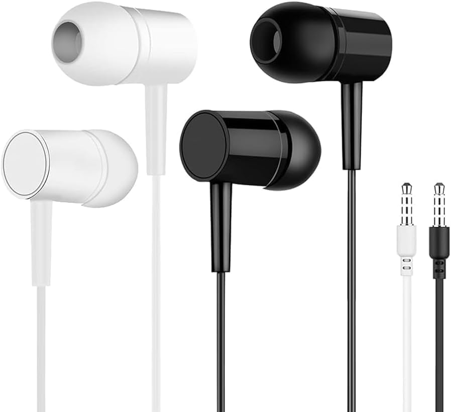 Generic 3.5mm 2 Pack Plug in Wired Earbuds with Microphone, in-Ear Headphones Wired with Noise Blocking, Premium Sound