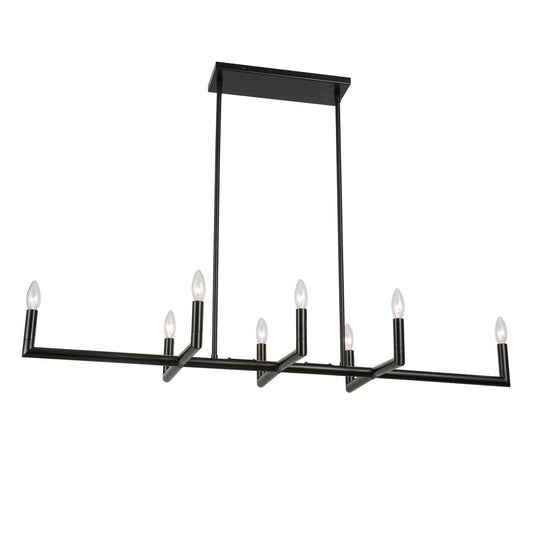 Dainolite 8 Light Chandelier NOR-478HC-MB Matte Black Finish