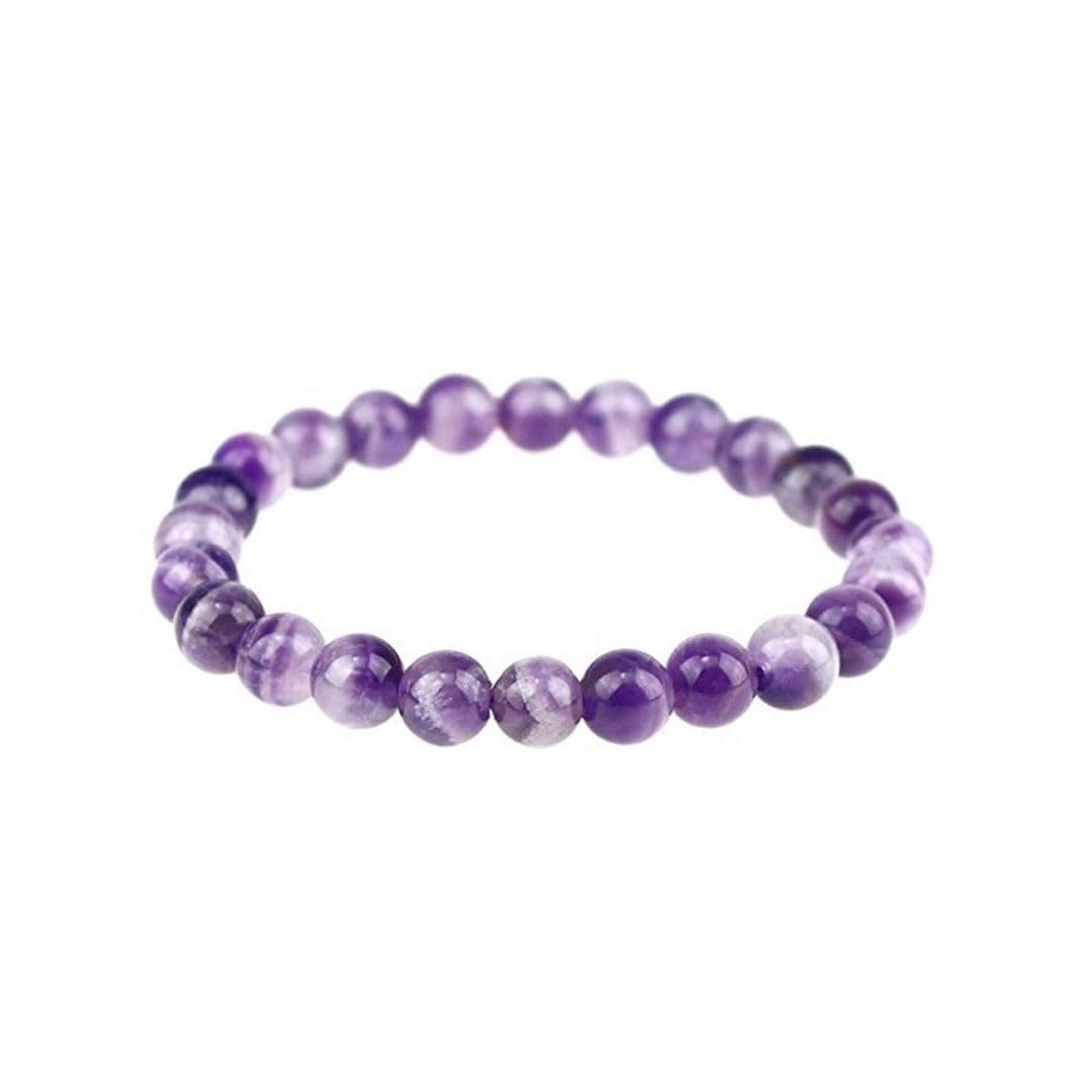 Adabele Real Natural Purple Amethyst Bracelet 8 inch Stretch Gemstone Beaded Bracelet Chakra Healing Crystal Stone Jewelry Women Mom Gift (Unisex) GB8-C16