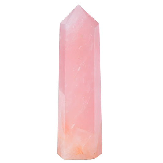 AMOYSTONE Rose Quartz Obelisk Large Healing Crystal Wand Tower 6 Faceted Column Reiki Chakra Meditation Therapy Pink 0.6-1.1 LBS