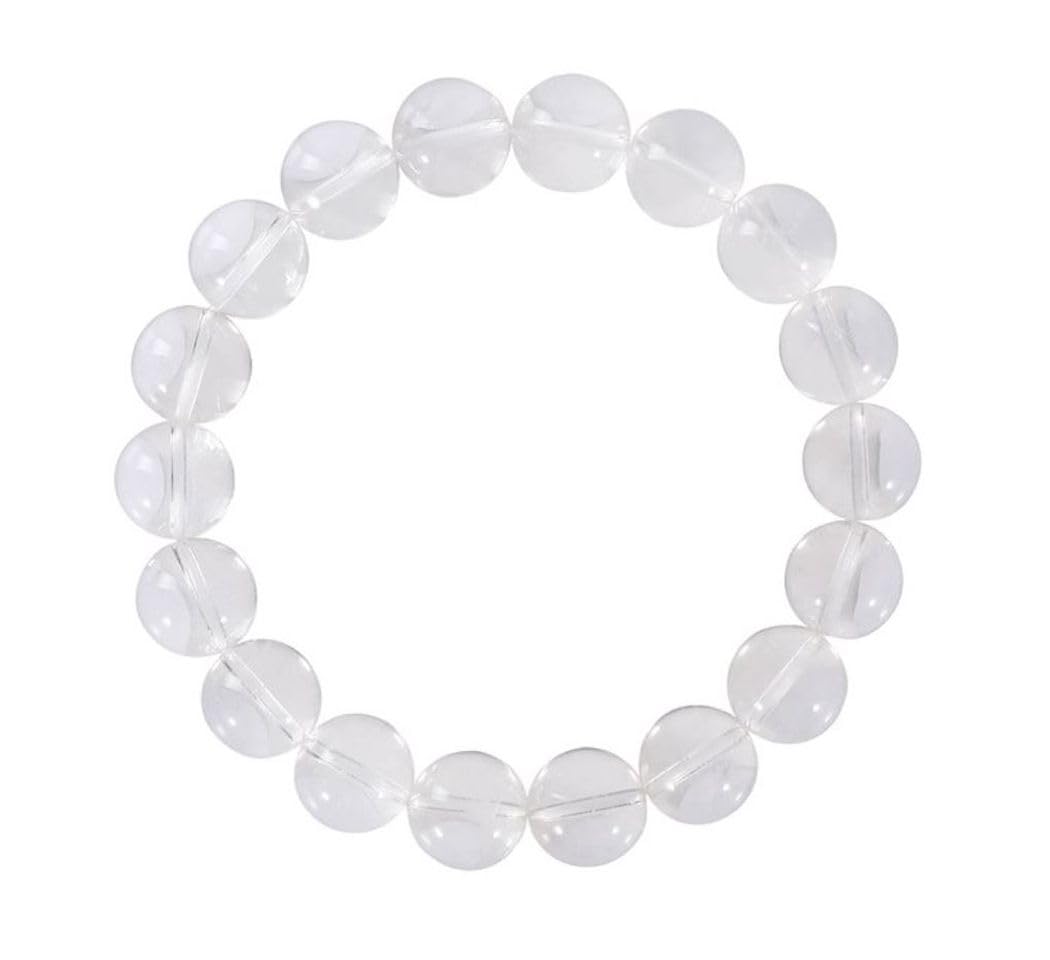 Adabele Real Natural Grade A Clear Crystal White Quartz Bracelet 8 inch Stretch Gemstone Beaded Bracelet Chakra Healing Crystal Stone Jewelry Energy Quartz Rock GB8-C15