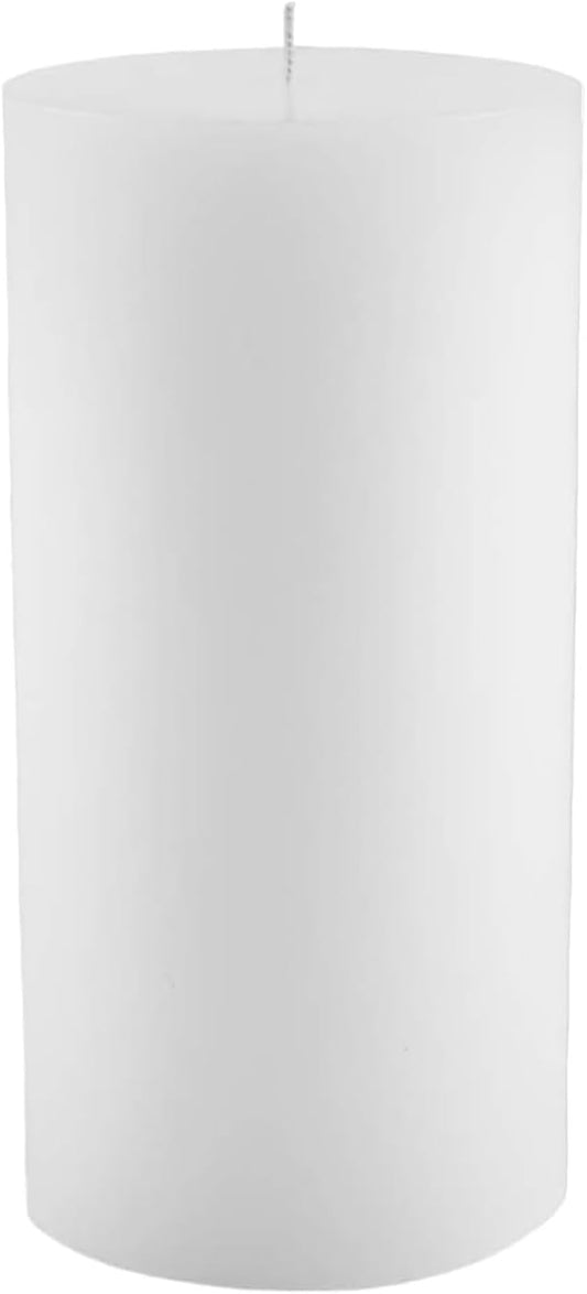 Mister Candle Non Scented Luxury 4 x 8 Pillar Candle, Hand Poured White Unscented Candle for Home Decor, Premium Paraffin Wax, Smokeless & Dripless, 160 Hour Burn Time