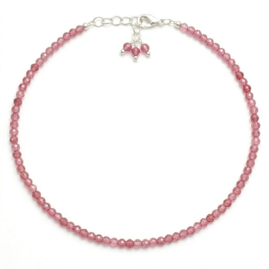 Gempires Pink Tourmaline Dainty Bracelet for Women | Handmade 2.5 mm Faceted Beads | Minimalist Stacking Jewelry | Adjustable Lightweight Design | Love Stone Gift