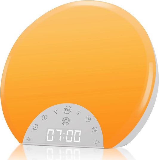 ANTDALIS Snooze, 7 8 Sunrise Alarm Clock Wake Up Light for Kids, Adults, Heavy Sleepers with Dual Alarms, Sleep Aid