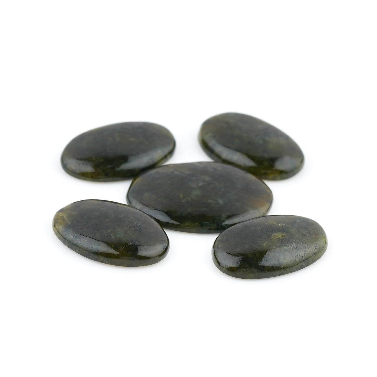 ColouredRocks (5pcs. VESSONITE OVALS, Natural Cabochon Crystals, Loose Gemstone, Wholesale Polished Supply, Jewelry Making, DIY Craft, Gem Collection (18+ mm size)
