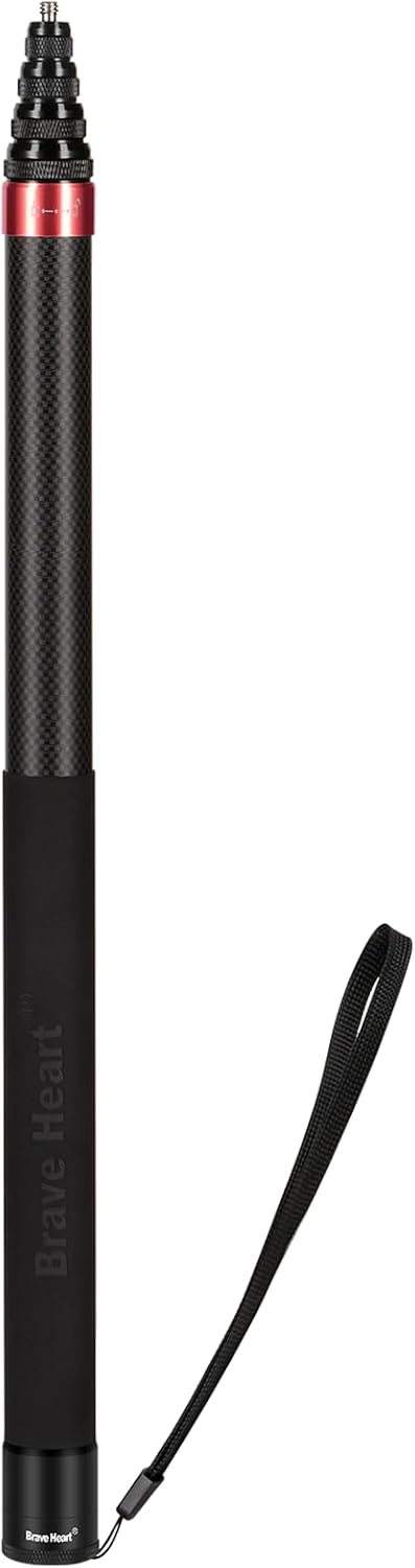 brave heart 118"/3m, 9.8ft Insta360 X5 X4 X3 X2, 3S 3 2 360 (17 118") Extended Super Long Invisible Carbon Fiber Selfie