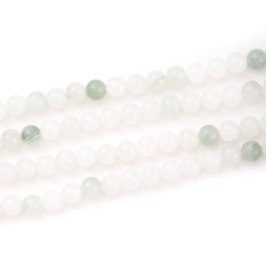10mm 38pcs DIY Natural White Jade Stone Beads Round Healing Crystal Gemstone Loose Beads for Jewelry Making Handmade Bracelet Necklace