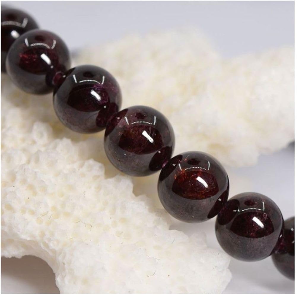 Adabele Real Natural Garnet Bracelet 8.5 inch Stretch Gemstone Beaded Bracelet Chakra Healing Crystal Stone Jewelry Women Mom Gift (Unisex) GB8-D8