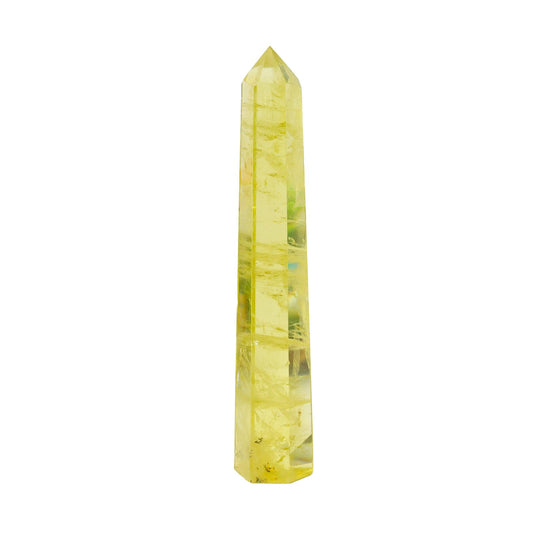 Apengshi 1PCS Natural Crystal Citrine Tower 5.9"-6.3" (15-16cm) 6 Faceted Single Point Prism Healing Crystal Wand for Meditation Reiki Chakra Therapy