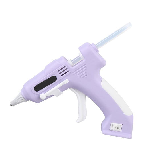 Cordless Hot Glue Gun Kit, High Temperature Mini Electric Hot Glue Kit with 10Pcs 7mm High Adhesion Sticks, Hot Melt Glue Tool for Home Repair, Arts & Crafts (Violet)