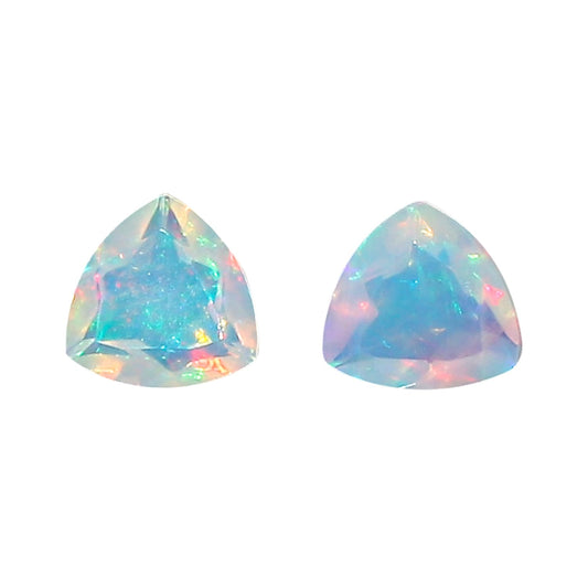2 Pcs,7x7 MM, Yashee Natural Ethiopian Opal Crystal,Brilliant Cut, Trillion Shape, Jewelry Making Supply, Chakra Energy Healing Gemstone, Real Top Grade Crystal, Birthstone, Wholesale deal