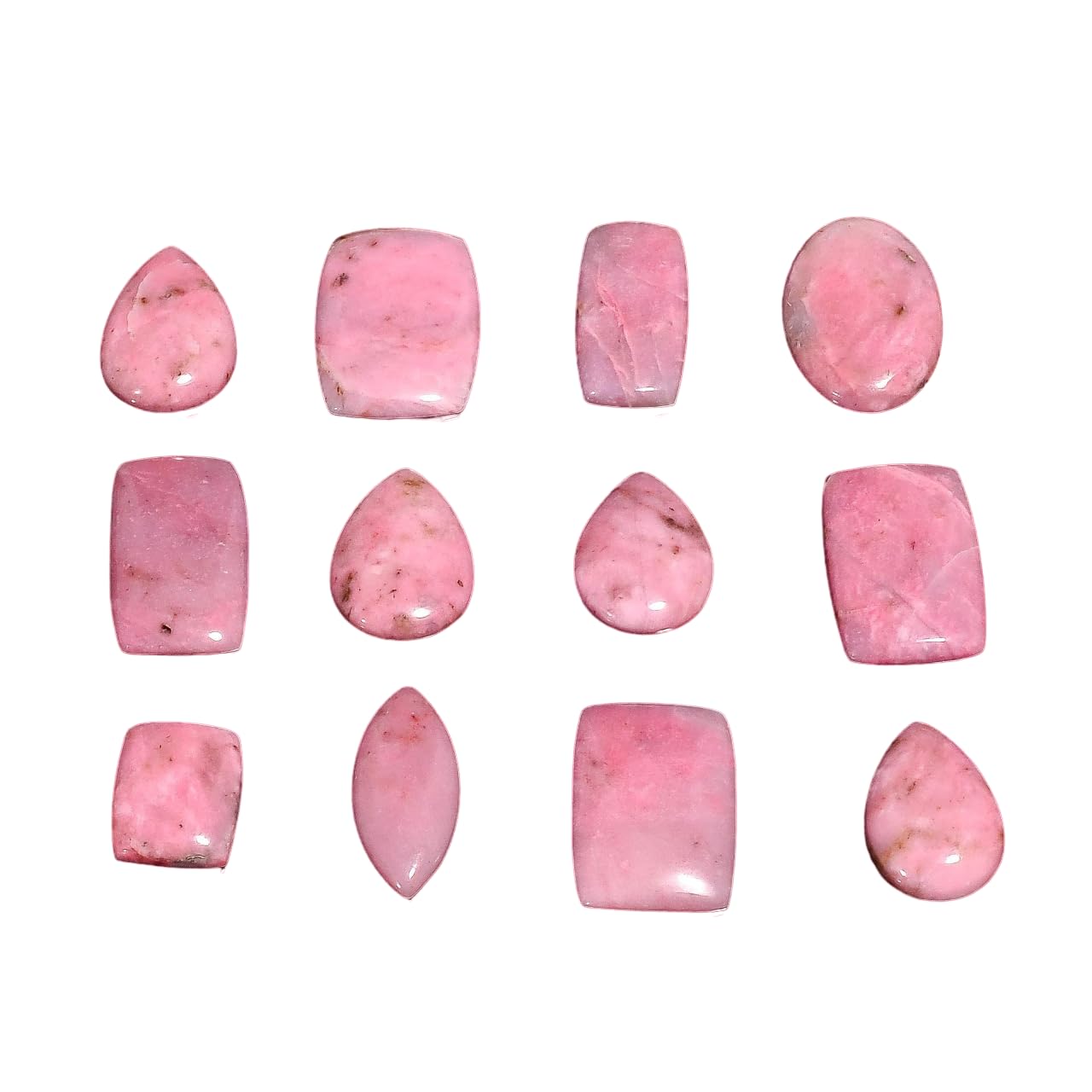 Gemkora 3pcs Petalite Gemstone Wholesale Cabochons Lot, Jewelry Making Loose Gemstone, Polished Home Decor Specimen, DIY, Wire Wrapping, Reiki, Healing Crystals, Bulk Gemstone Deal