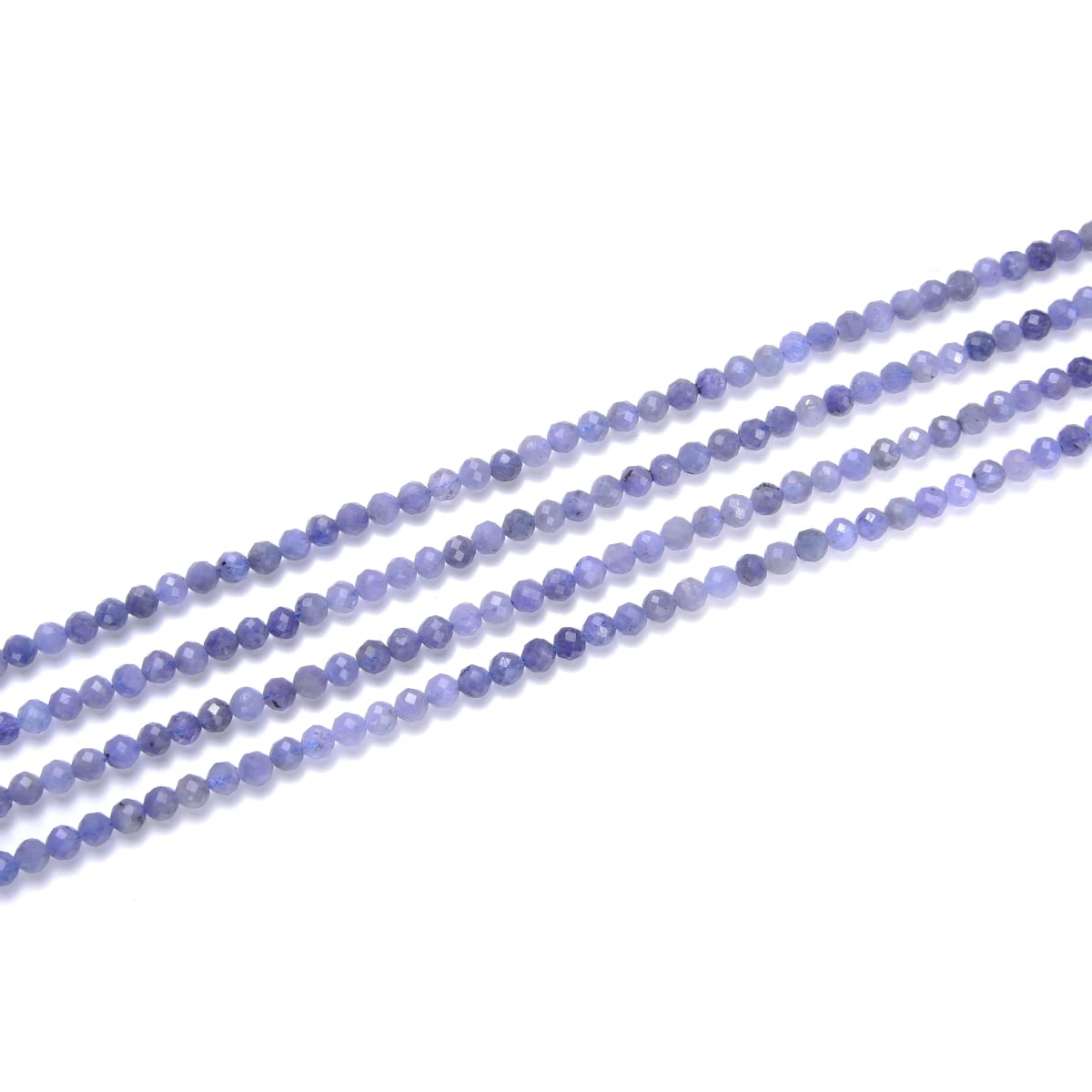 Adabele 30 Inch Natural Purple Tanzanite Healing Gemstone 4mm (0.16 Inch) Tiny Small Faceted Round Loose Beads Stone Spacer (170-190pcs) for Craft Jewelry Making GK4-26