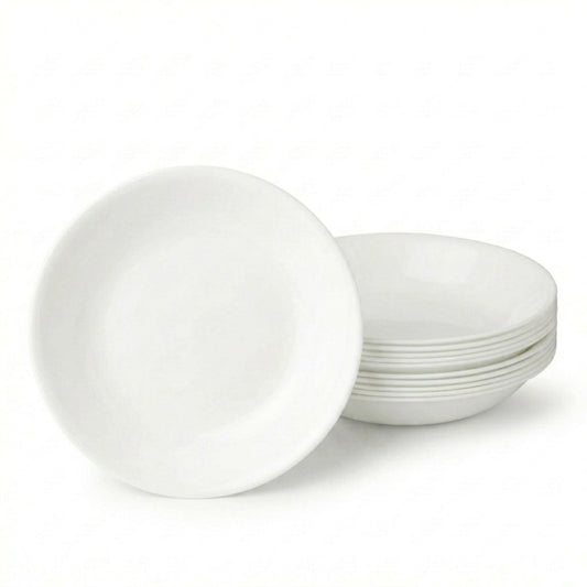 Corelle Vitrelle 6-Piece Bowl Set Triple Layer Glass and Chip Resistant, 20-Oz Lightweight Round Bowls, Winter Frost White