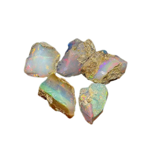Natural 250 Cts Raw Ethiopian Opal Rough Gemstones Lot Multi Fire Welo Opal Stones for Tumbling & Jewelry Making Supplies Healing Crystals Gems Rocks Loose Gemstones