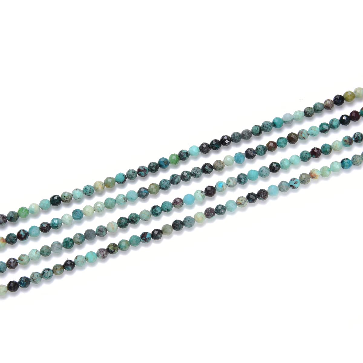 Adabele 30 Inch Natural Chrysocolla Healing Gemstone 3mm (0.12 Inch) Tiny Small Faceted Round Loose Beads Stone Spacer (220-240pcs Total) for Craft Jewelry Making GK3-16