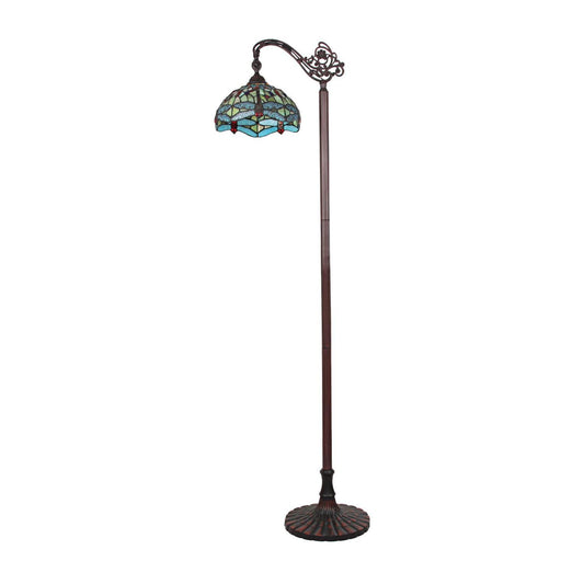 Chloe Lighting Empress Dragonfly Tiffany-Style Floor Lamp, Dark Bronze, 11.81in  x 64.37in , Multicolor, Model CH3T471GD11-RF1