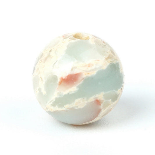 100Pcs Natural Stone 6mm Azure Imperial Jasper Round Loose Gemstone Energy Healing Beads Hole Size 1mm DIY Smooth Beads for Bracelet Necklace Earrings Jewelry Making