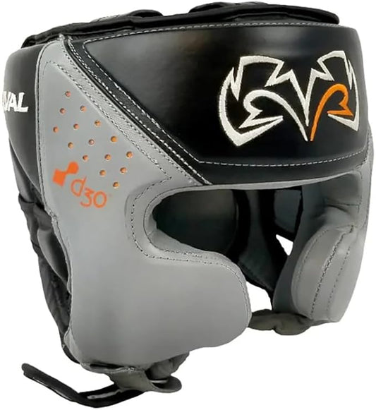 RIVAL Boxing RHG10 Intelli-Shock Headgear, D3O Front and Side Padding, Hook and Loop Back Adjustment with Lace on Top, and Anatomical Rear Head Pad Every Time