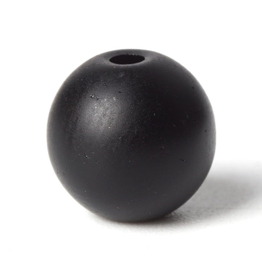 100Pcs Natural Stone 6mm Glass Black Matte Beads Round Loose Gemstone Energy Healing Beads Hole Size 1mm DIY Smooth Beads Jewelry Making