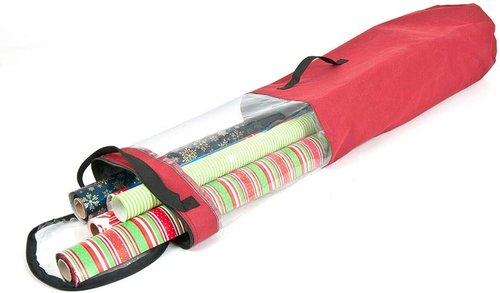 Gift Wrapping Paper Storage Containers - Holds 12 Rolls (40-Inch) | Underbed or Closet Storage | Clear Window for Easy Viewing