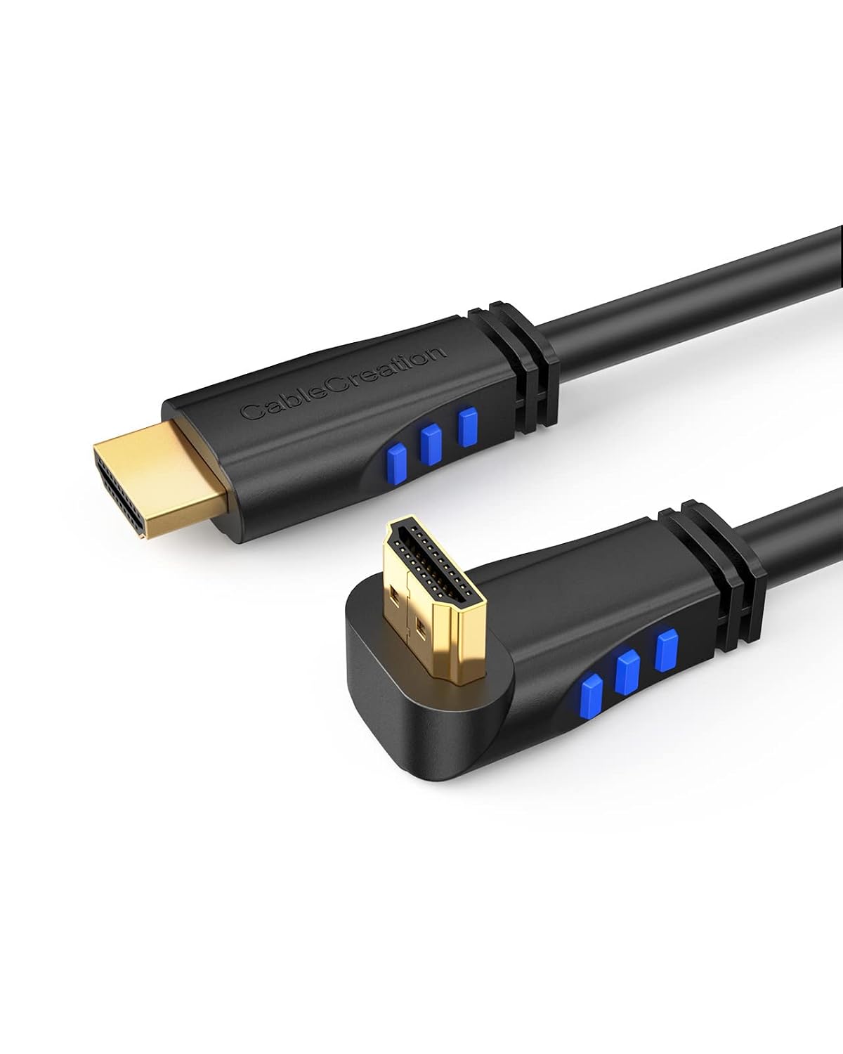 4K 270 4K@60HZ 6ft CableCreation HDMI Cable Right Angle Degree Upward - Supports Ultra HD for Gaming, Streaming