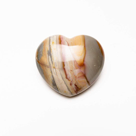 JIC Gem 1.3-1.5" Natural Ocean Jasper Palm Stone Crystal Healing Gemstone Decoration Worry Therapy Heart Shape Set of 10 Wholesale