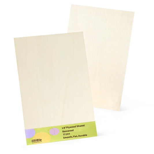 12 Pack Basswood Sheets 12"x16"x1/8", 3mm Basswood for Laser Cutting, Wood for Laser Cutting and Engraving, Laser Engraver Blanks, DIY Architectural Models Making, Wood Engraving