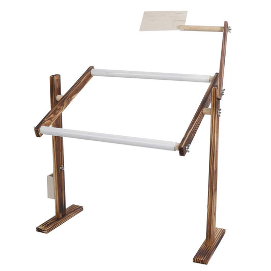 Adjustable Height Embroidery Hoop Stand, Antique Wooden Rack for Cross Stitch & Sewing, Cross Stitch Floor Stand Needlework Stand Holder for DIY Art & Stitching Projects