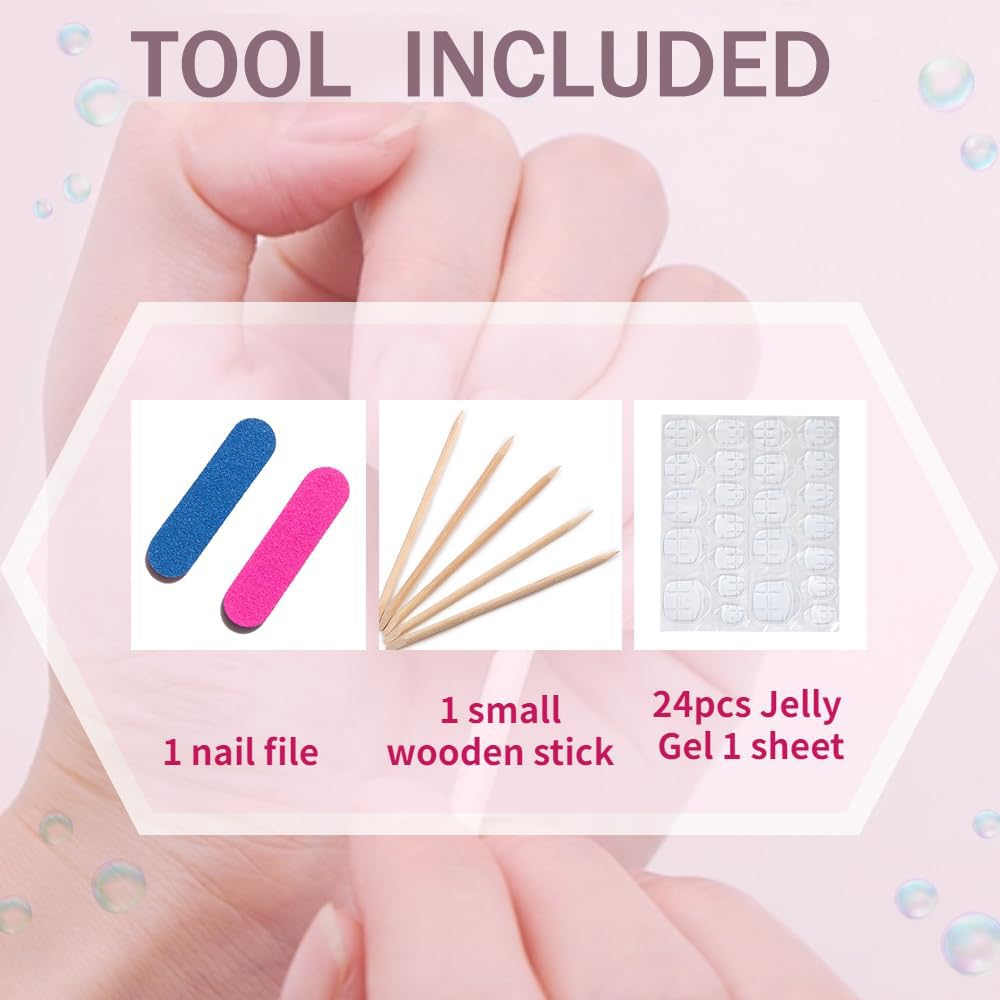 Medium Press On Nails - Handmade 3D False Nails Long Stiletto 10 Pcs ReusableABS Material Finger Painting Nail Tip French Salon Design (Size M)