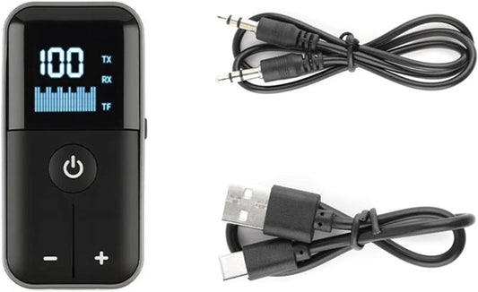 ZEZEFUFU 5.4 MP3 3.5mm Bluetooth Transmitter Receiver Adapter Wireless Audio Adapter Player Aux