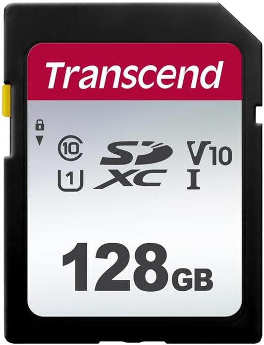 Transcend SDC300S 128GB 100MB/s, U1 V10, 10 SDXC SD Card, Compatible with DSLR Cameras/ Digital Cameras / Trail Cameras