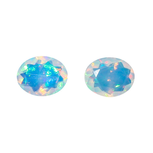 Yashee 2 Pcs,10x8 MM, Natural Ethiopian Opal Crystal,Brilliant Cut, Oval Shape, Jewelry Making Supply, Chakra Energy Healing Gemstone, Real Top Grade Crystal, Birthstone, Wholesale deal