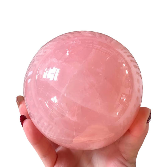 6-7CM/2.36-2.76inch Natural Crystal Ball Rose Quartz Sphere Polished Divination Ball Decorative Sphere Healing Crystals Ball Stone Crafts Home Decor Ornament Gifts(Pink Crystal, 60-70mm)