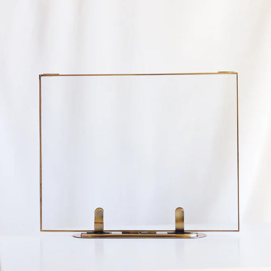 CAQ 11x14 Brass Floating Picture Frame Vintage Metal Glass Minimalist Home Wedding Decor Tabletop Shelf Display Photo Art Frame for Pressed Flower Keepsake Gifts for Christmas Valentnes Day