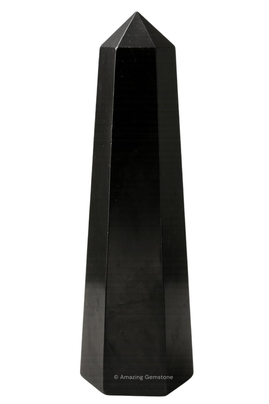 Amazing Gemstone Shungite Crystal Towers - Natural Healing Crystal Point Obelisk for Reiki Healing and Crystal Grid (3" to 4" INCH)