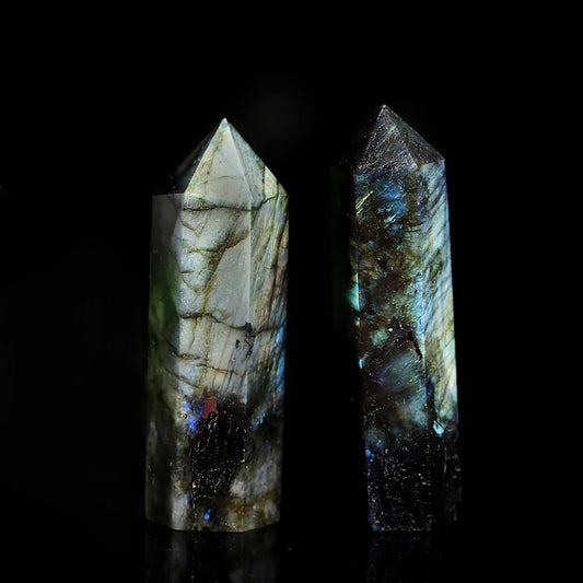 7PCS 2.2-2.6" Natural Crystals Tower Figurine Ornaments Polishing Rose Quartz Amethyst Stone Hexagonal Point Wand Obelisk Statue for Aquarium Decorative Rocks Gifts Home Decor(2.2inch/7pcs)