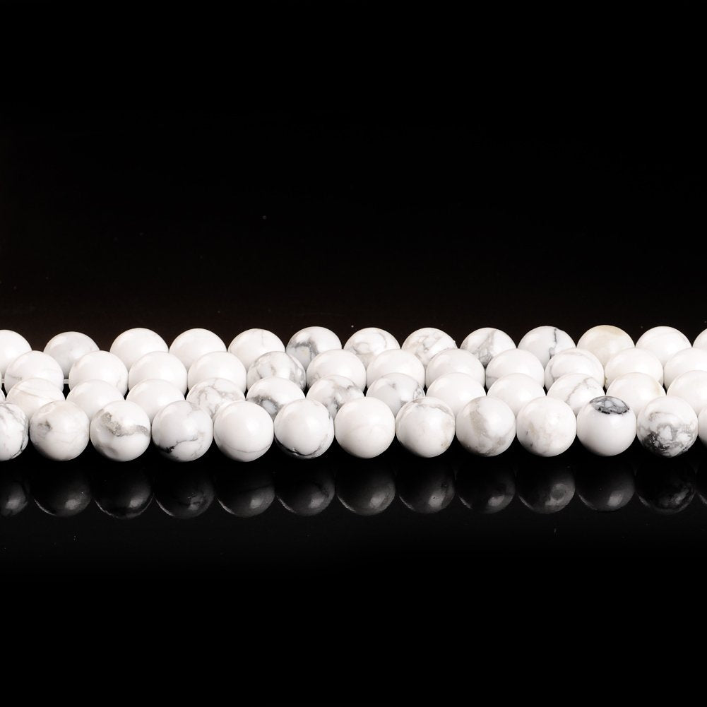 Natural Stone Beads 2mm White Howlite Gemstone Round Loose Beads Crystal Energy Stone Healing Power for Jewelry Making DIY,1 Strand 15"