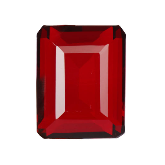 GEMHUB Emerald Cut Blood Red Color 59.30 Ct Faceted Topaz Hydrothermal Jewelry Stone
