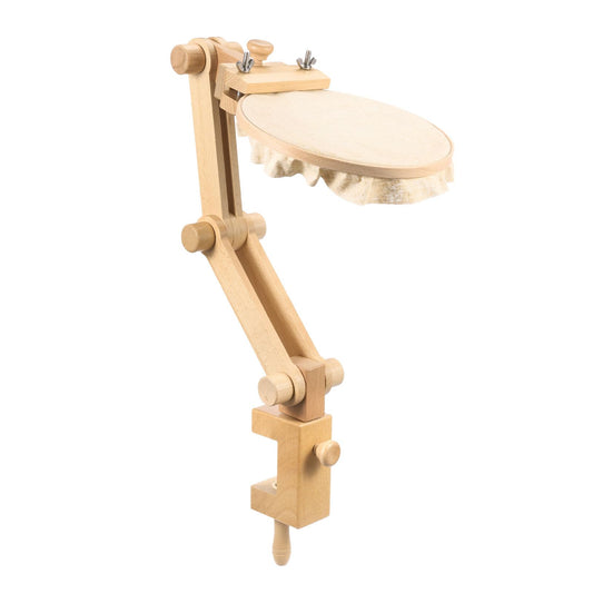 PATIKIL Embroidery Hoop Stand, Adjustable Beech Wood Cross Stitch Stand Holder 360 Degree Rotation for DIY Art Craft, Sewing, Needlework Projects
